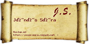 Jónás Sára névjegykártya